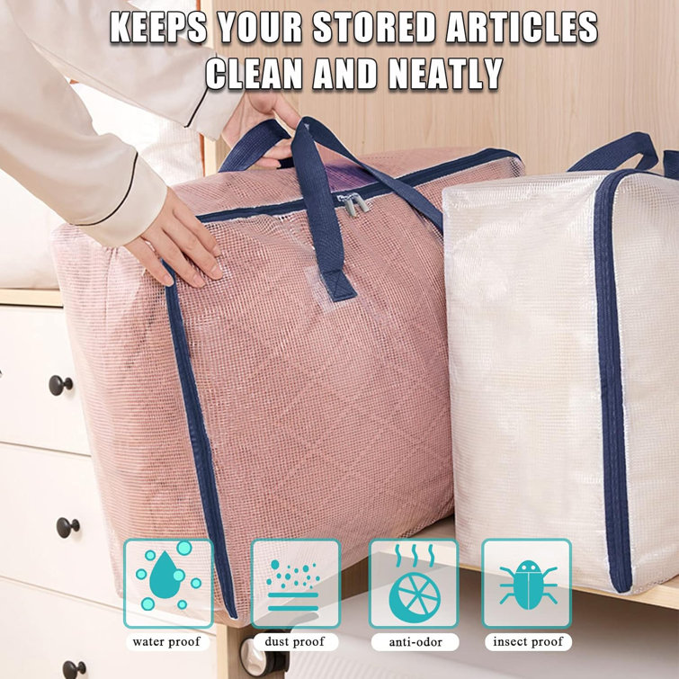 Rebrilliant Clear Storage Bags With Zipper 75L Extra Large
